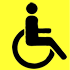 symbol wózka na żółtym tle